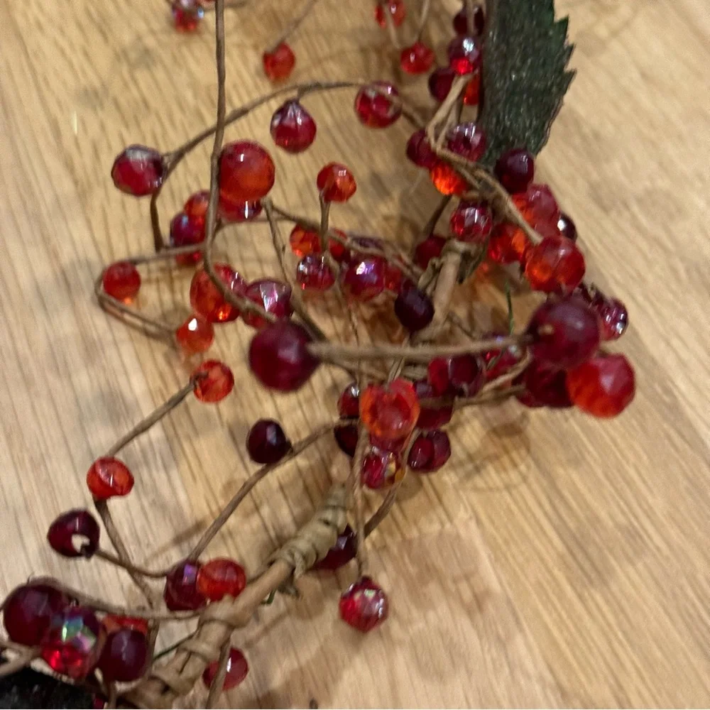 Vintage Berry Glass Bead Garland 5'
